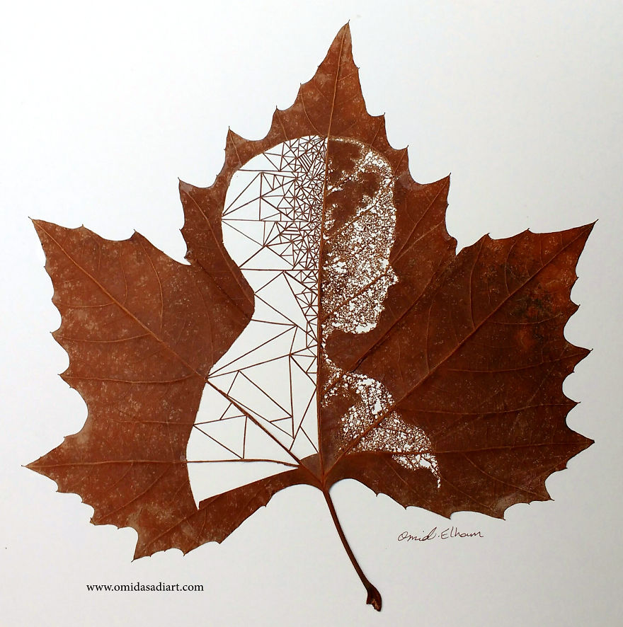 Artist Creates Leaf Art By Carefully Cutting Intricate Scenes