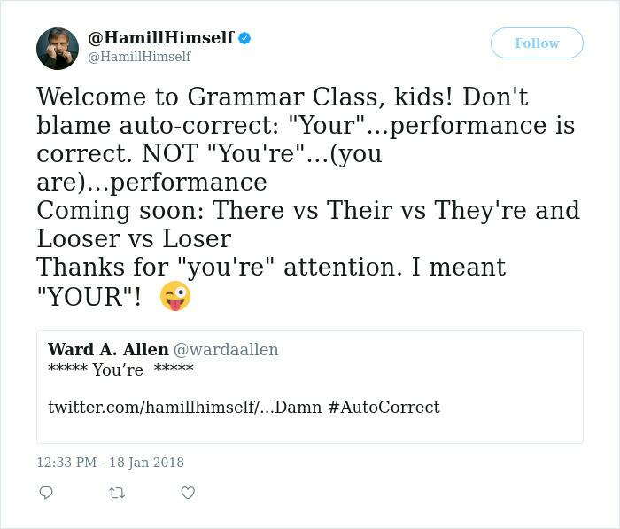 Grammar Nazi Tries To Correct Hamill For His Grammar On Twitter, Regrets It Immediately