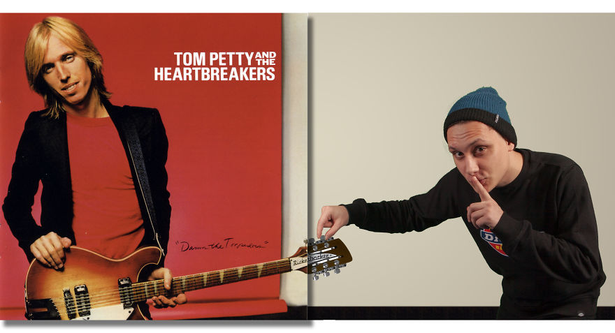 Guy Photoshops Himself Outside The Frames Of Famous Music Album Covers And The Result Is Amusing