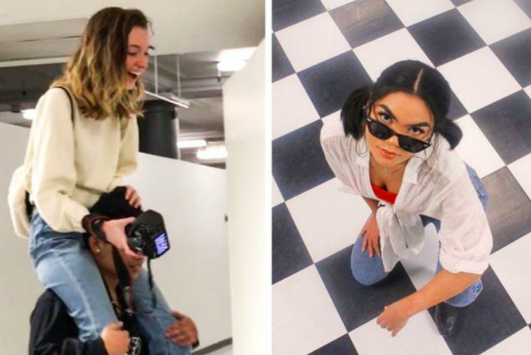 girls taking Instagram photos to next level