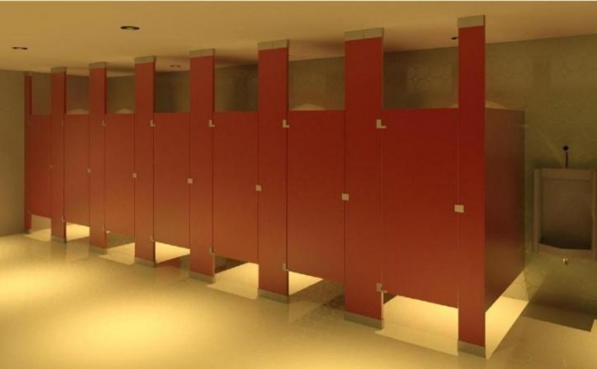 partially enclosed toilet doors